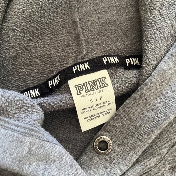 Rare VS Pink Y2K Sequined Cheetah Print Black & Gray Hoodie Small - Picture 4 of 9